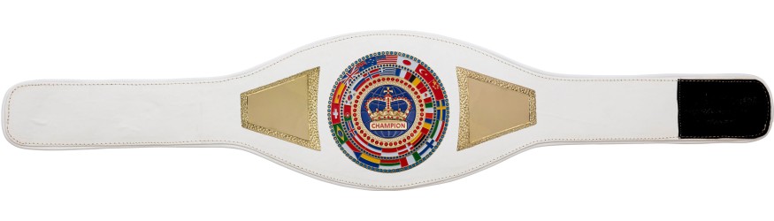 CHAMPIONSHIP BELT PROFLAG2/FLAG/G/BLUECRWN - VARIETY OF LEATHER COLOURS AVAILABLE